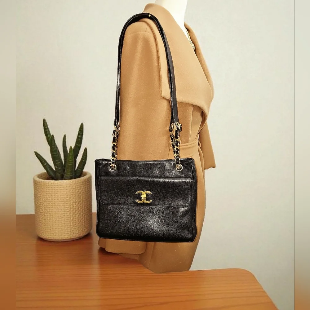 Chanel Caviar Leather Shoulder Bag - Picture 1 of 16